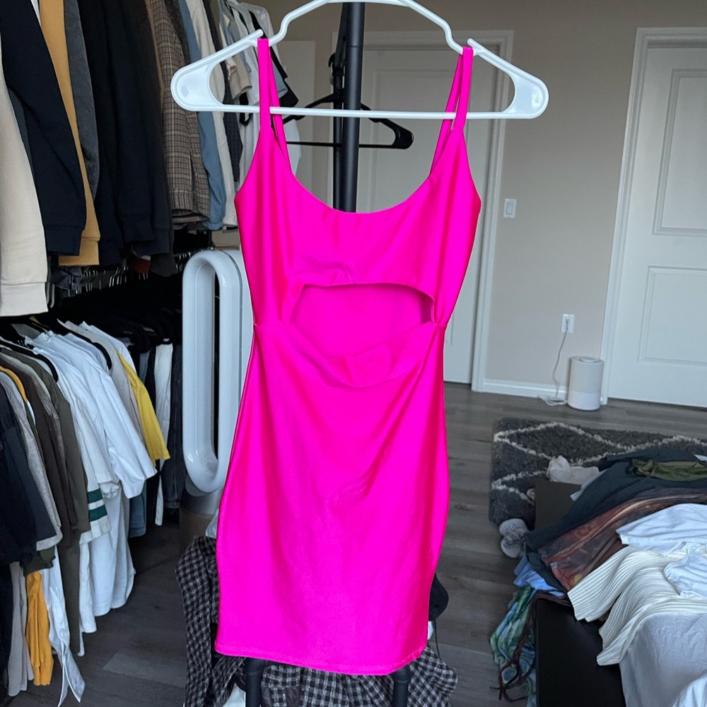 Vibrant Pink Spaghetti Strap Dress